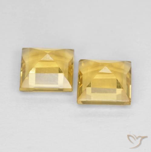 Citrine Gemstones in 6 x 6 mm (calibrated) Size for Sale, Citrine Stones in Golden Color