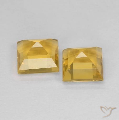 Citrine Gemstones in 6 x 6 mm (calibrated) Size for Sale, Citrine Stones in Golden Color
