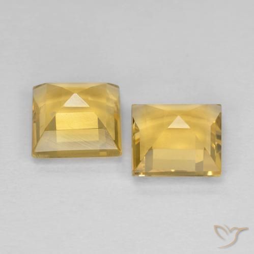 Citrine Gemstones in 6 x 6 mm (calibrated) Size for Sale, Citrine Stones in Golden Color