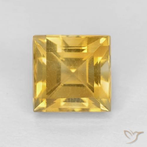 1.40ct Natural Gold Citrine, Square, VVS-VS