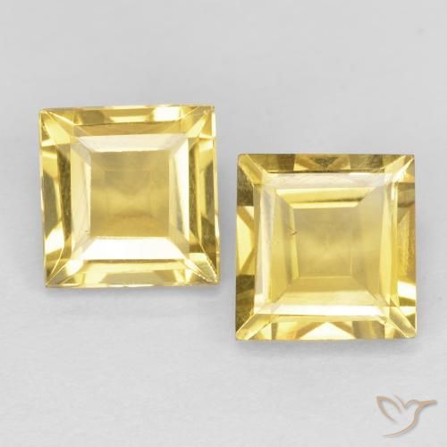 2.06 ct Yellow Citrine, 6.1 x 5.9 mm Square Cut From Brazil, Photo A