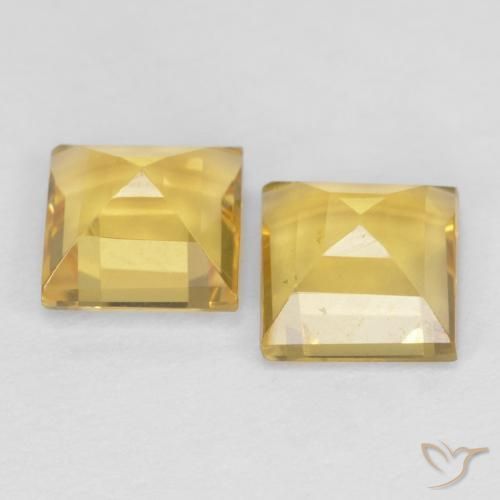 Citrine Gemstones in 6 x 6 mm (calibrated) Size for Sale, Citrine Stones in Golden Color