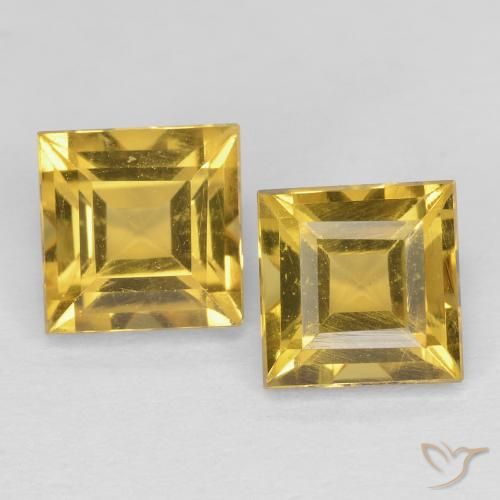 2.03 ct Yellow Citrine, 6 x 6 mm Square Cut From Brazil, Photo A