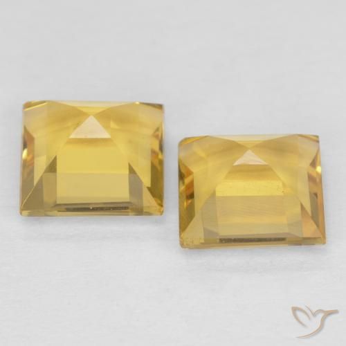 Citrine Gemstones in 6 x 6 mm (calibrated) Size for Sale, Citrine Stones in Bright Gold Color