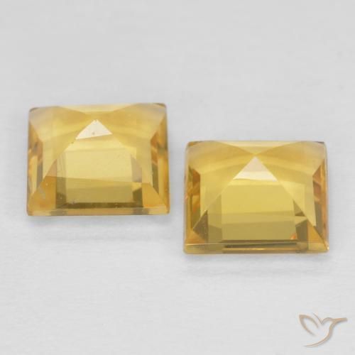 Citrine Gemstones in 6 x 6 mm (calibrated) Size for Sale, Citrine Stones in Yellowish Gold Color