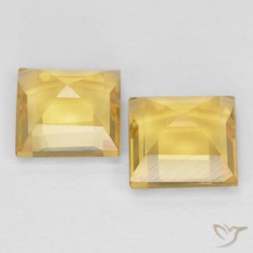 Citrine Gemstones in 6 x 6 mm (calibrated) Size for Sale, Citrine Stones in Golden-Yellow Color