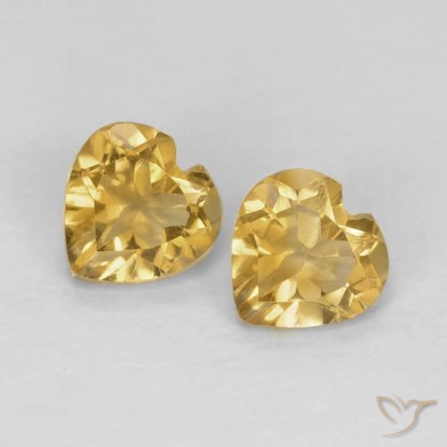 0.83ctw Natural Light Golden Citrine, Heart, VVS
