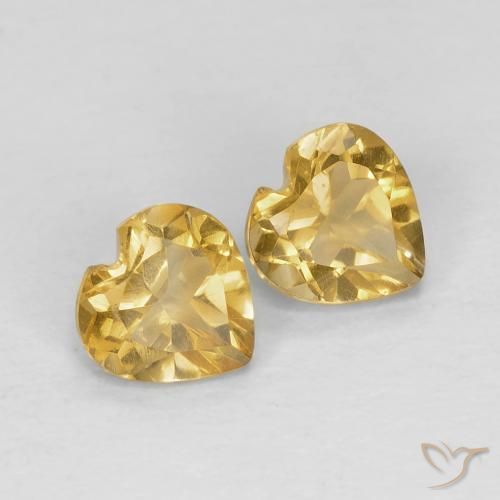 0.83 ctw Golden Citrine Stones, Natural Citrine in Heart Facet Shape for Sale