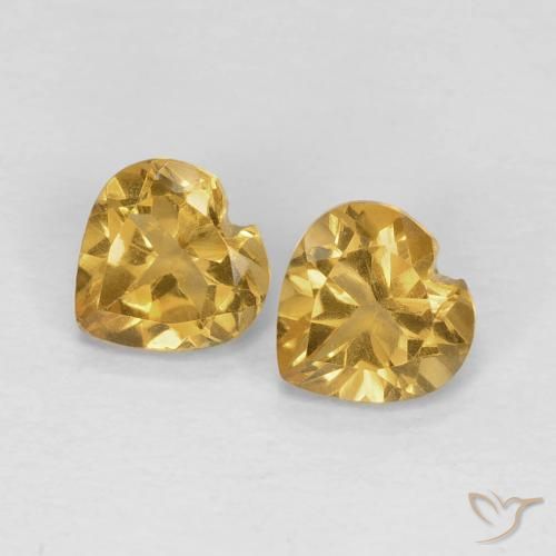 0.82 ct Yellow Citrine, 5.1 x 5 mm Heart Cut From Brazil, Photo A