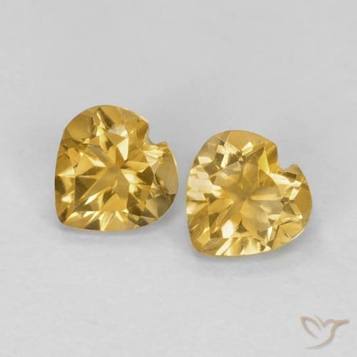 0.79ctw Natural Light Golden Citrine, Heart, VVS