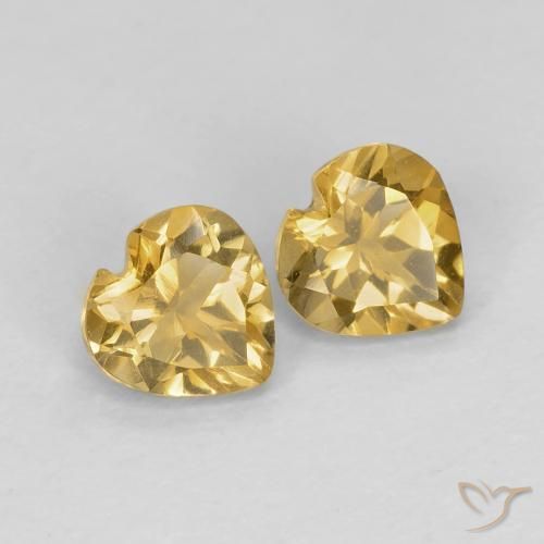 0.79 ctw Golden Citrine Stones, Natural Citrine in Heart Facet Shape for Sale