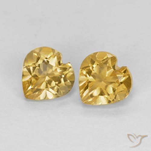 0.94ctw Natural Golden Orange Citrine, Heart, VVS