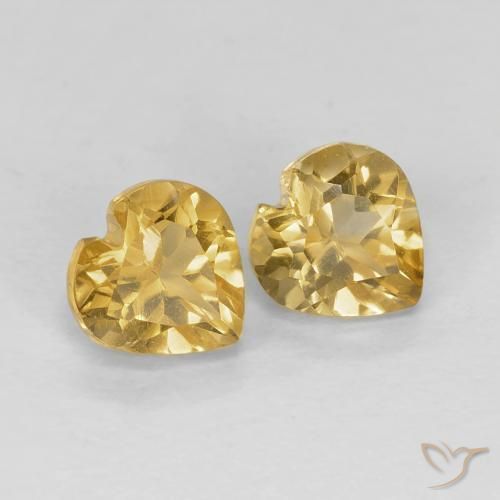 0.94 ctw Golden Citrine Stones, Natural Citrine in Heart Facet Shape for Sale