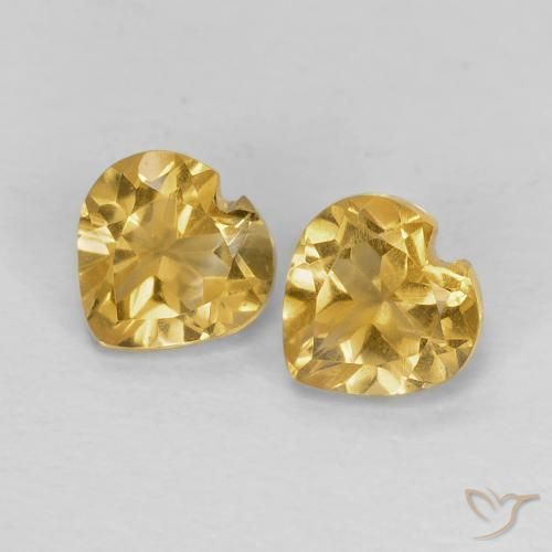 0.97ctw Natural Light Golden Citrine, Heart, VVS