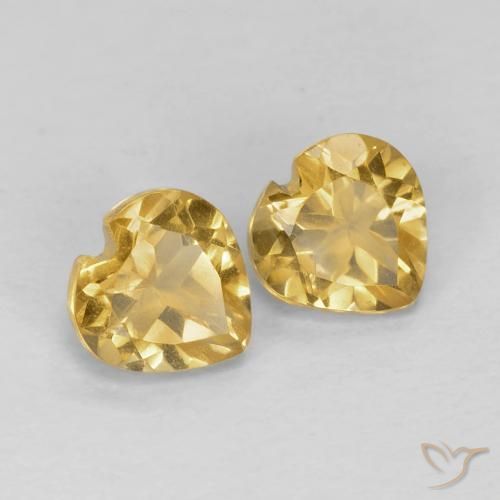 0.97 ctw Golden Citrine Stones, Natural Citrine in Heart Facet Shape for Sale