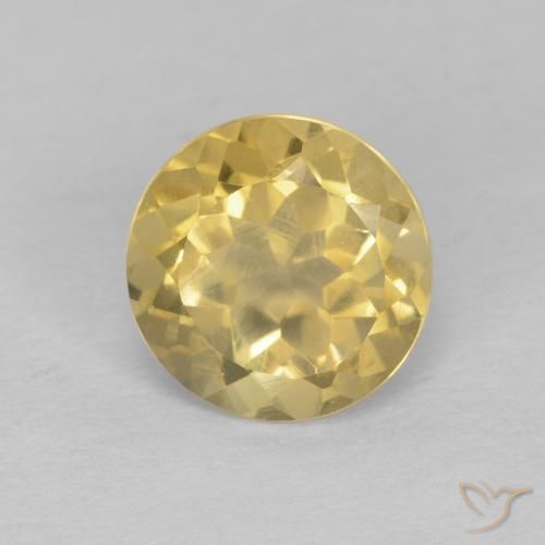 1.31ct Natural Light Yellow Citrine, Round, VS