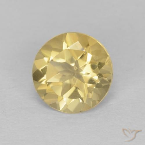 1.19 ct Yellow Citrine, 7 mm Round Cut From Brazil, Photo A