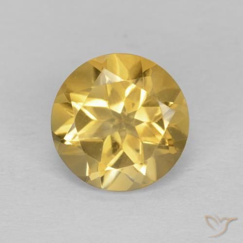 1.24ct Natural Light Gold Citrine, Round, VVS