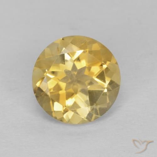 1.30ct Natural Light Golden-Yellow Citrine, Round, VVS