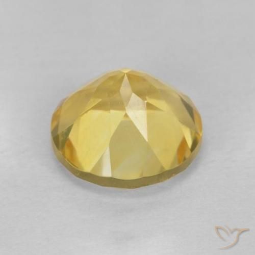 Citrine Gemstone in 7 mm (calibrated) Size for Sale, Citrine Stone in Light Golden-Yellow Color
