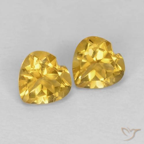 0.87 ct Yellow Citrine, 5.2 x 5.1 mm Heart Cut From Brazil, Photo A