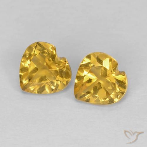 0.84ctw Natural Golden Orange Citrine, Heart, VVS-VS