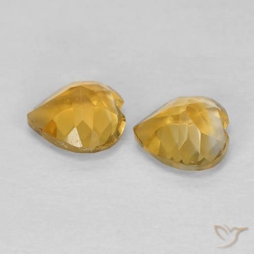 Citrine Gemstones in 5.2 x 5.1 mm Size for Sale, Citrine Stones in Medium Golden Color