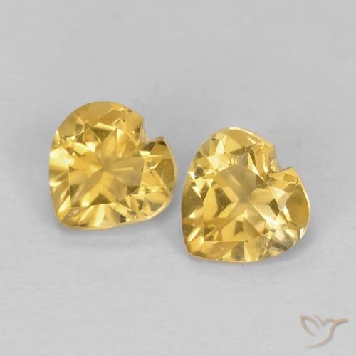 0.91 ct Yellow Citrine, 5.2 x 5.1 mm Heart Cut From Brazil, Photo A
