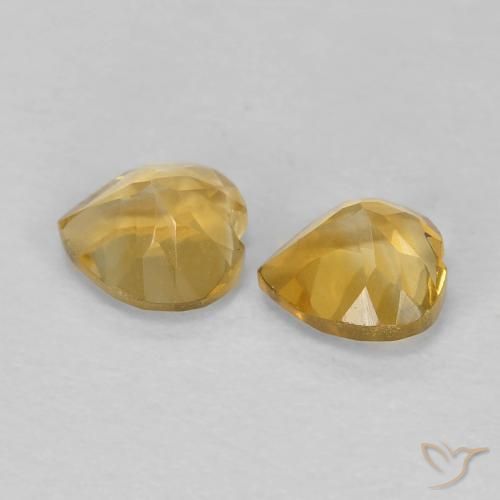 Citrine Gemstones in 5.2 x 5.1 mm Size for Sale, Citrine Stones in Medium Golden Color