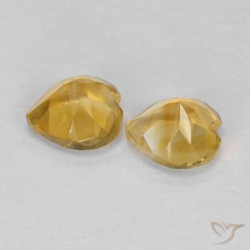 Citrine Gemstones in 5.4 x 5.2 mm Size for Sale, Citrine Stones in Medium Golden Color