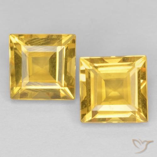 2.15ctw Natural Medium Gold Citrine, Square, VVS-VS