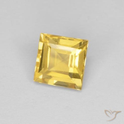 1.06 ct Golden Citrine Stone, Natural Citrine in Square Facet Shape for Sale