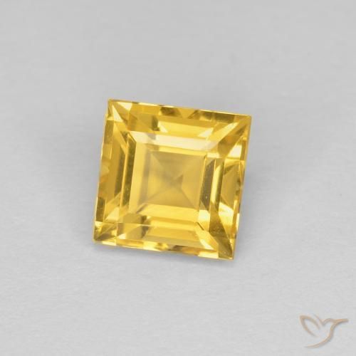 1.09 ct Yellow Citrine Stone, Natural Citrine in Square Facet Shape for Sale