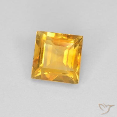 1.11 ct Golden Citrine Stone, Natural Citrine in Square Facet Shape for Sale