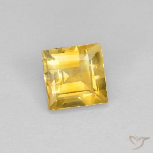0.97 ct Golden Citrine Stone, Natural Citrine in Square Facet Shape for Sale