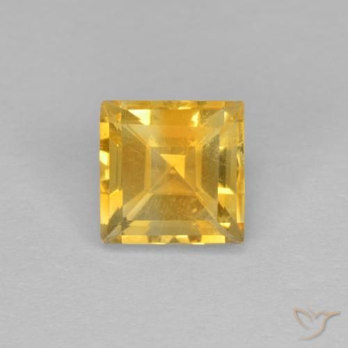 1.28ct Natural Golden Citrine, Square, VVS-VS