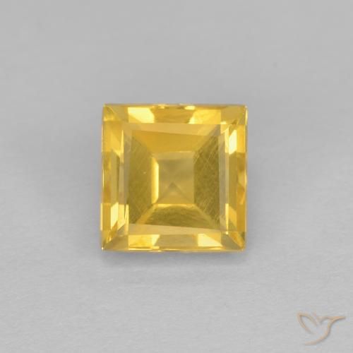 1.33ct Natural Medium Gold Citrine, Square, VS