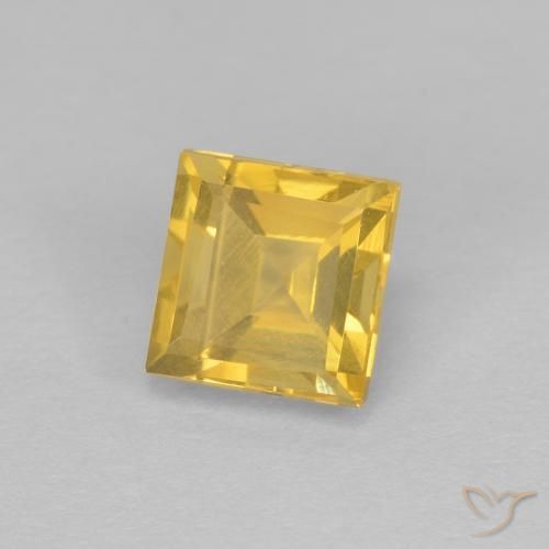 1.33 ct Golden Citrine Stone, Natural Citrine in Square Facet Shape for Sale
