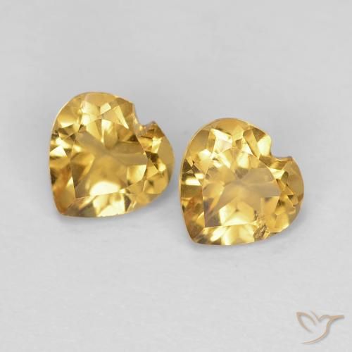 0.80ctw Natural Deep Golden Orange Citrine, Heart, VS