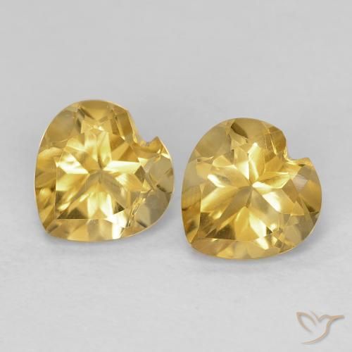 1.48ctw Natural Golden Orange Citrine, Heart, VS