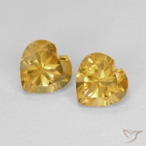 0.92ctw Natural Golden Orange Citrine, Heart, VVS