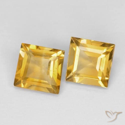 1.72ctw Natural Deep Gold Citrine, Square, VVS-VS