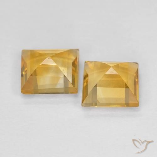 Citrine Gemstones in 5.9 x 5.7 mm Size for Sale, Citrine Stones in Deep Gold Color