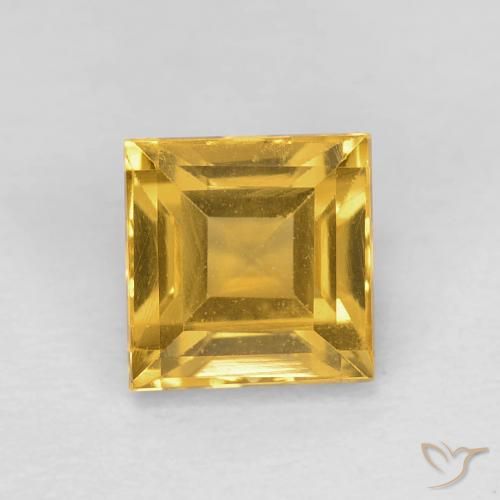 1.24ct Natural Deep Gold Citrine, Square, VVS-VS
