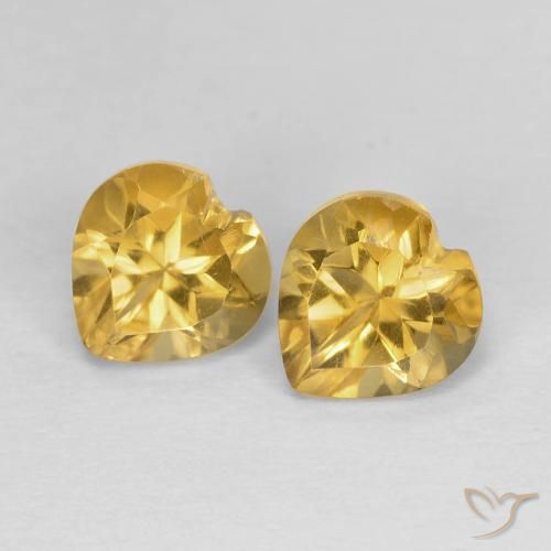 1.61ctw Natural Medium Golden Citrine, Heart, VVS