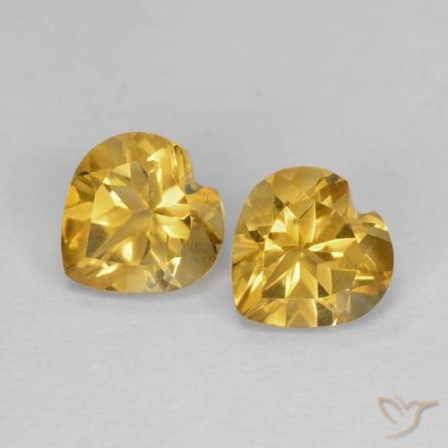 1.55 ct Yellow Citrine, 6.1 x 6 mm Heart Cut From Brazil, Photo A