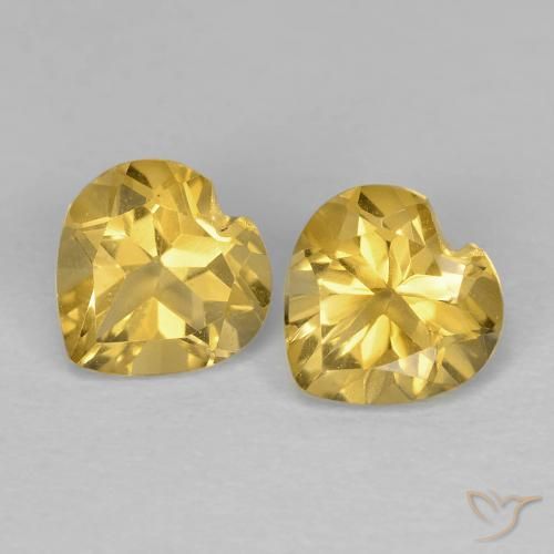 1.43ctw Natural Golden-Yellow Citrine, Heart, VVS