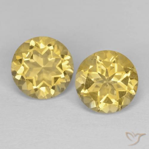 2.44 ctw Golden Citrine Gemstones, Citrine Gems in Round Facet Shape for Sale.