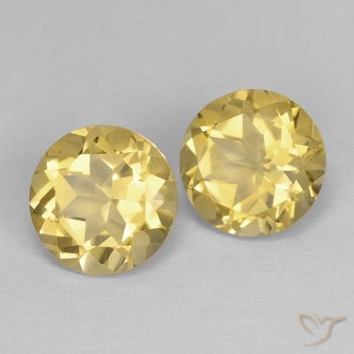 2.44 ctw Golden Citrine Stones, Natural Citrine in Round Facet Shape for Sale