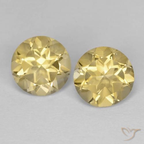 2.29 ctw Golden Citrine Gemstones, Citrine Gems in Round Facet Shape for Sale.